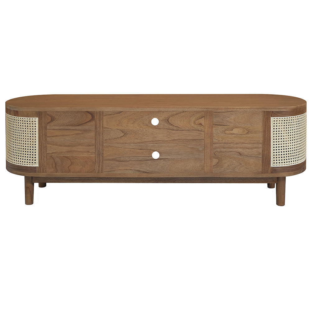 Eastwood 2 Door Solid Timber & Rattan Entertainment Unit