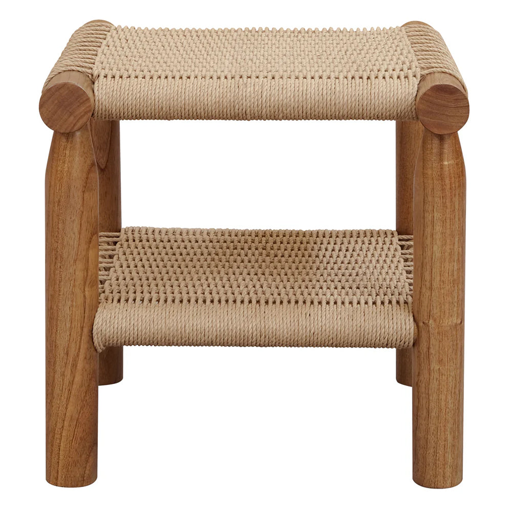 Eastwood 2 Door Solid Timber & Rattan Lamp Table