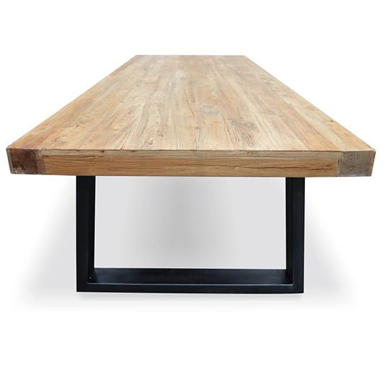 Edwin Reclaimed Elm Wood 2.4m Dining Table - Upgraded Top