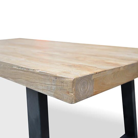 Edwin Reclaimed Elm Wood 2.4m Dining Table - Upgraded Top