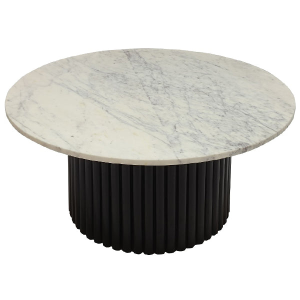 Egypt 70cm Round Coffee Table with Marble Top