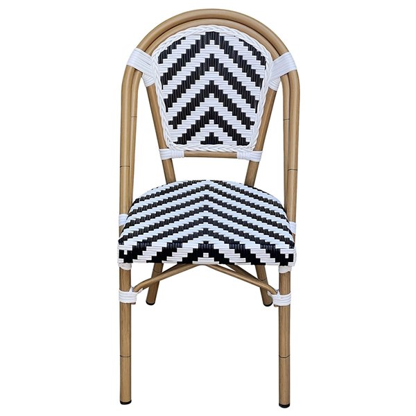 Eiffel Chair - Natural Frame - Black/White Chevron