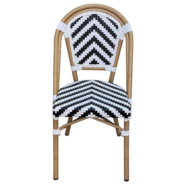 Durafurn Eiffel Chair - Natural Frame - Black/White Chevron