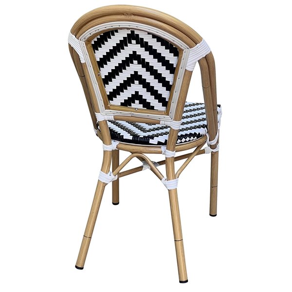 Eiffel Chair - Natural Frame - Black/White Chevron