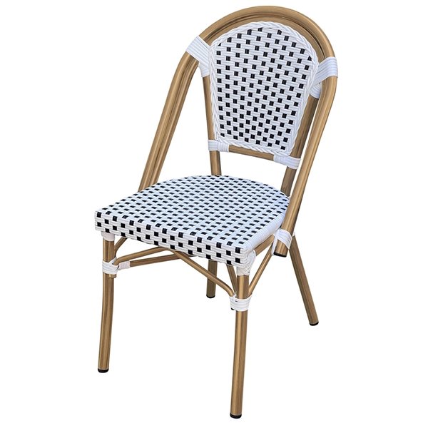 Durafurn Eiffel Chair - Natural Frame - White/Black Standard