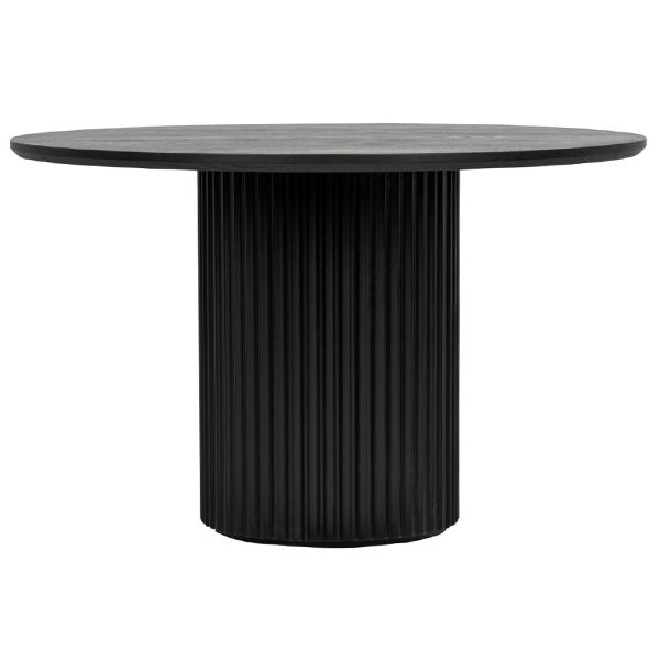 El Nino 1.2m Round Wooden Dining Table - Black