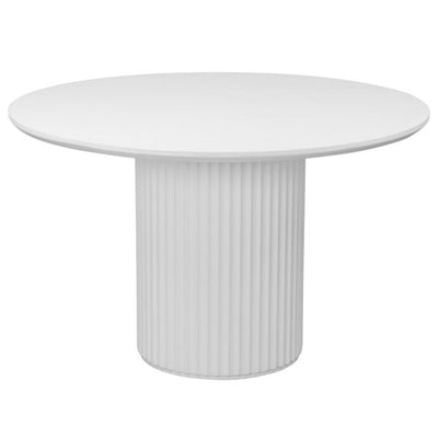 El Nino 1.2m Round Wooden Dining Table - White
