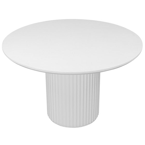 El Nino 1.2m Round Wooden Dining Table - White