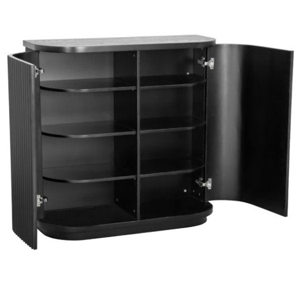 El Nino 100cm Wooden Storage Cabinet - Black