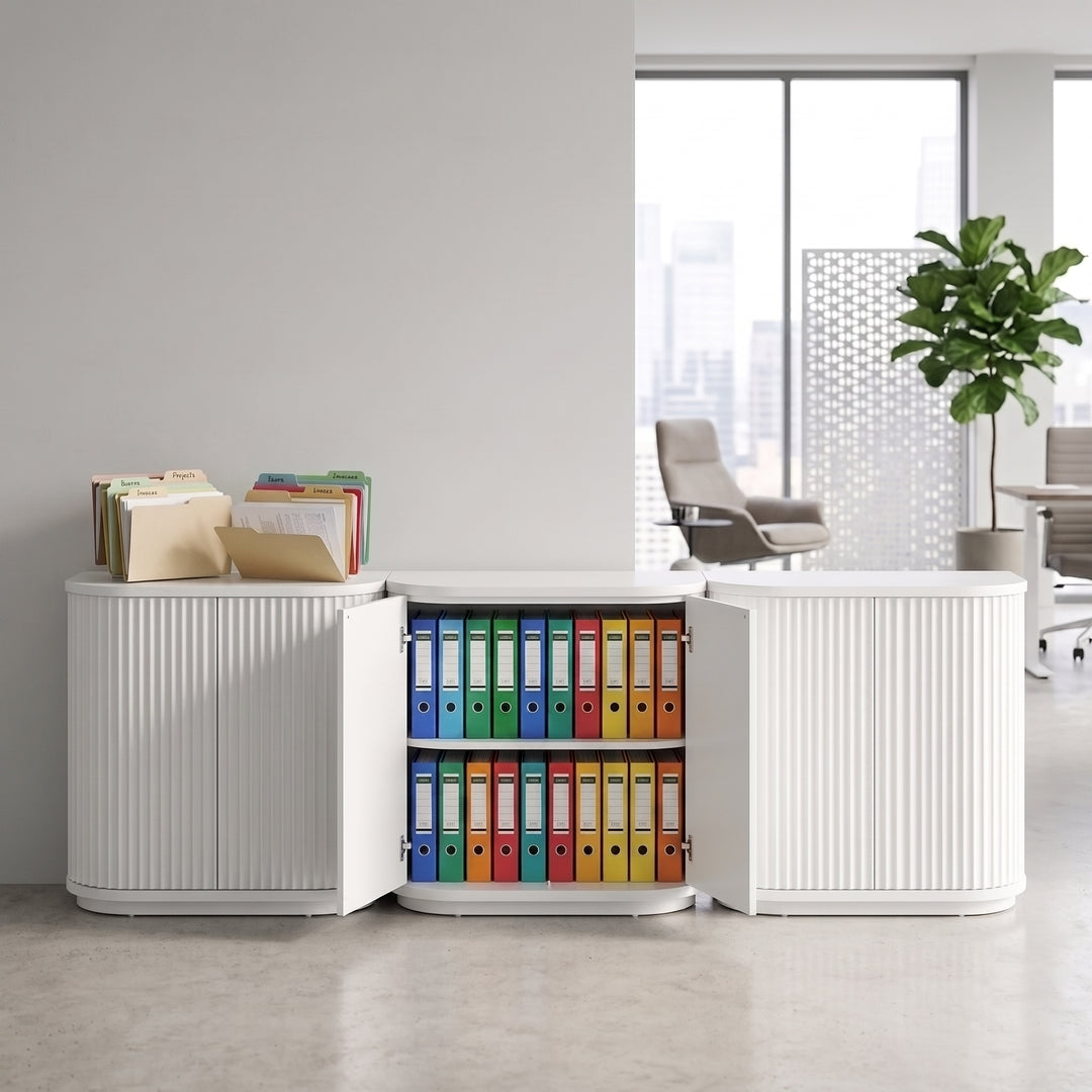 El Nino 100cm Wooden Storage Cabinet - White