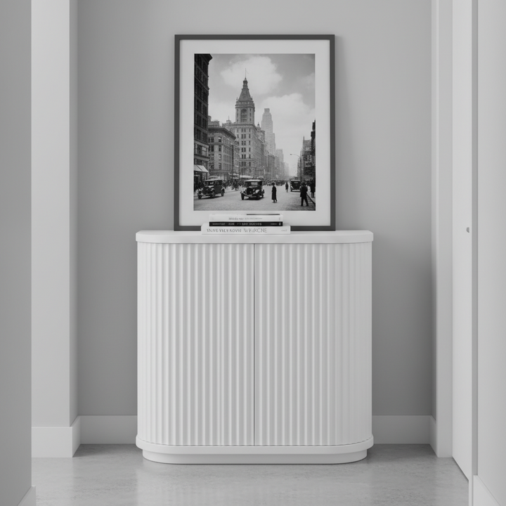 El Nino 100cm Wooden Storage Cabinet - White