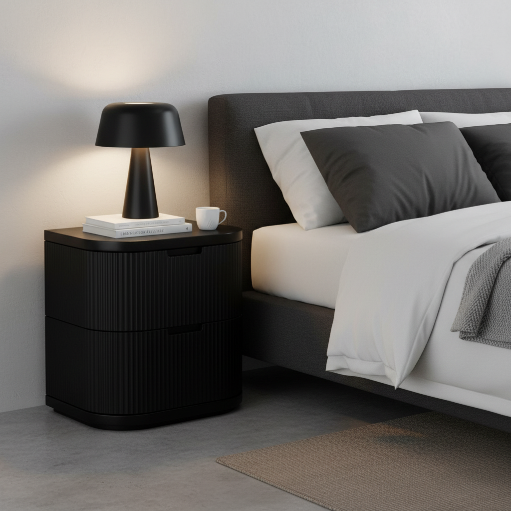 El Nino Bedside Table - Full Black