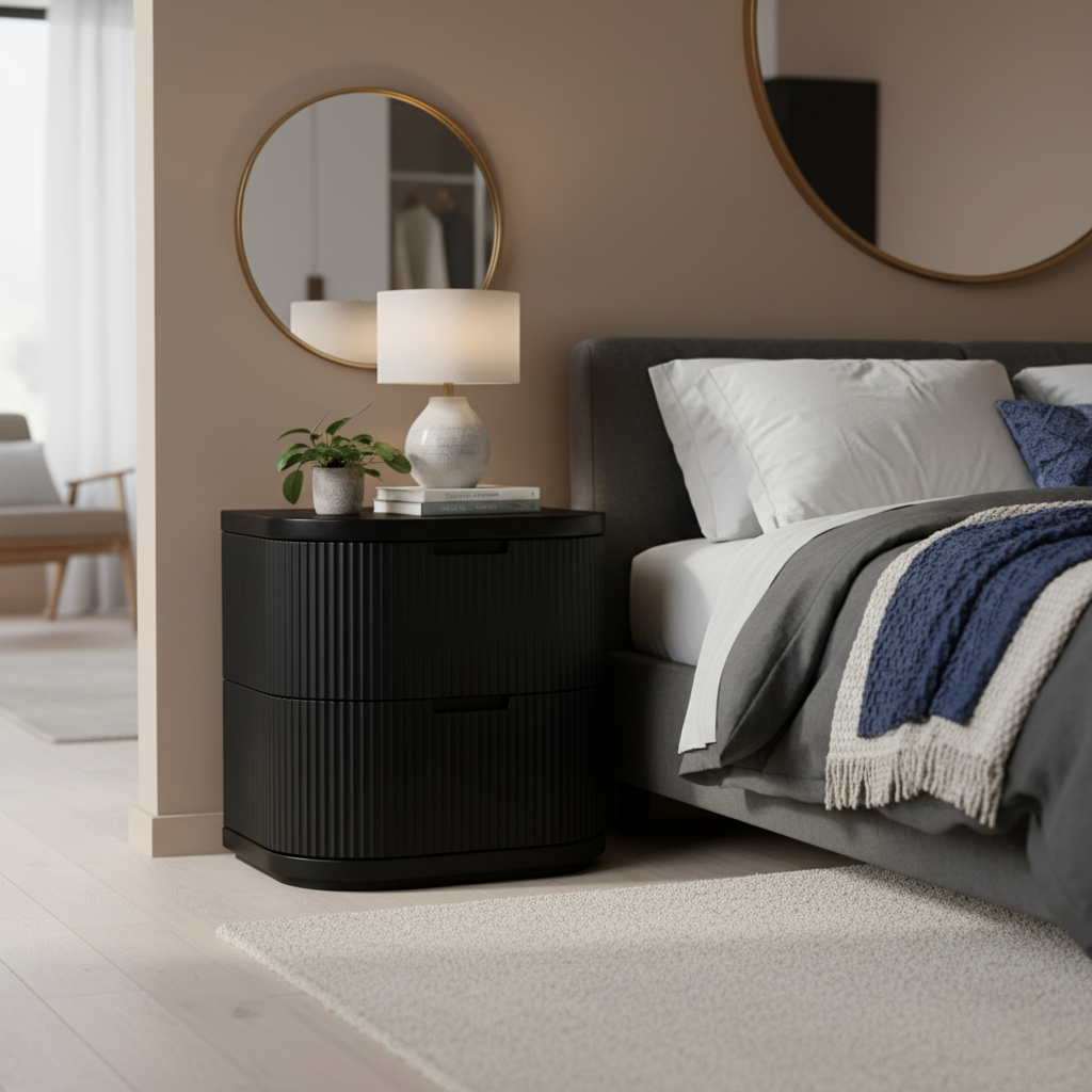 El Nino Bedside Table - Full Black