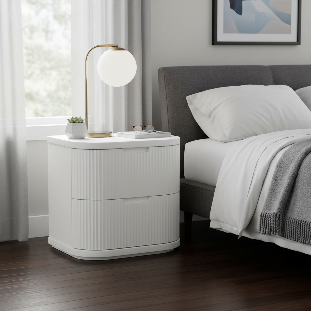 El Nino Bedside Table - Full White
