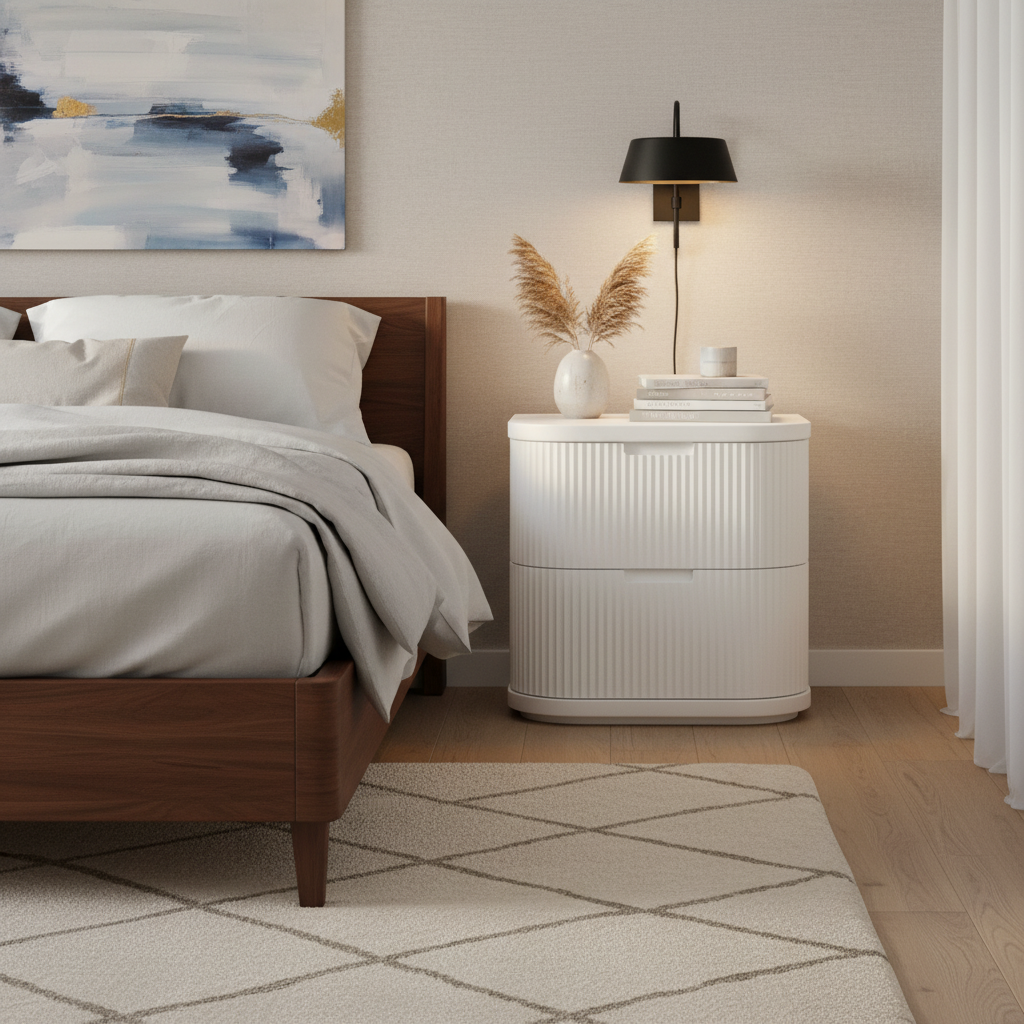 El Nino Bedside Table - Full White