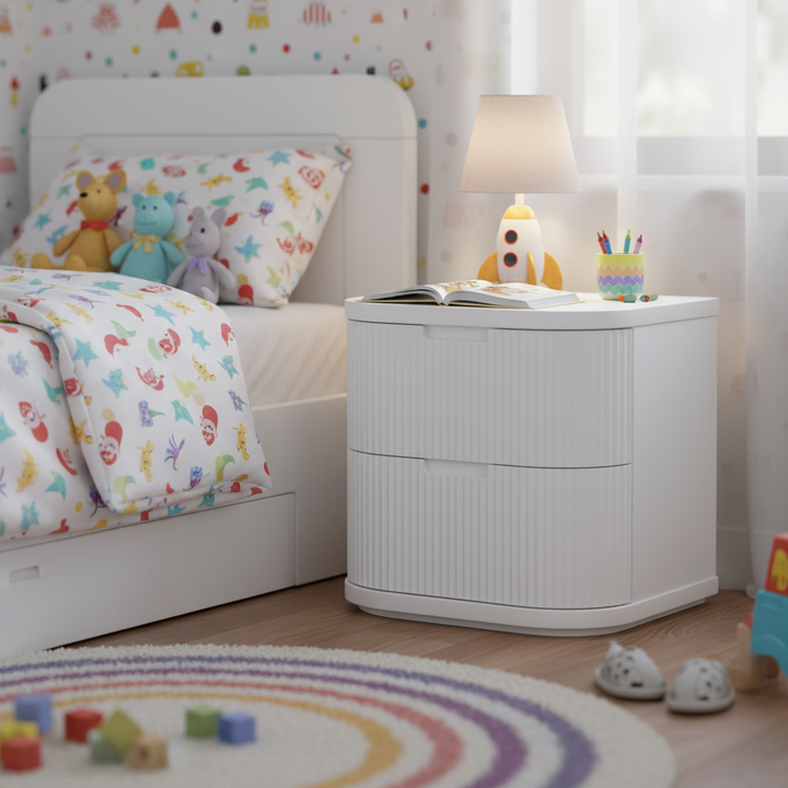 El Nino Bedside Table - Full White