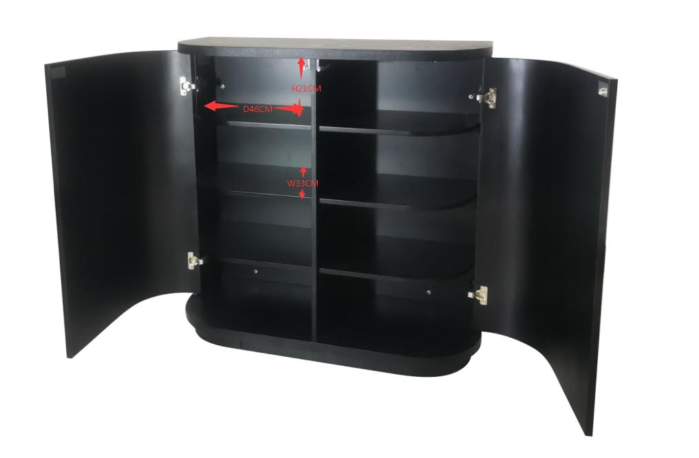 El Nino 100cm Wooden Storage Cabinet - Black