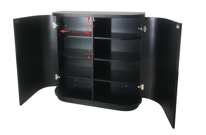 El Nino 100cm Wooden Storage Cabinet - Black