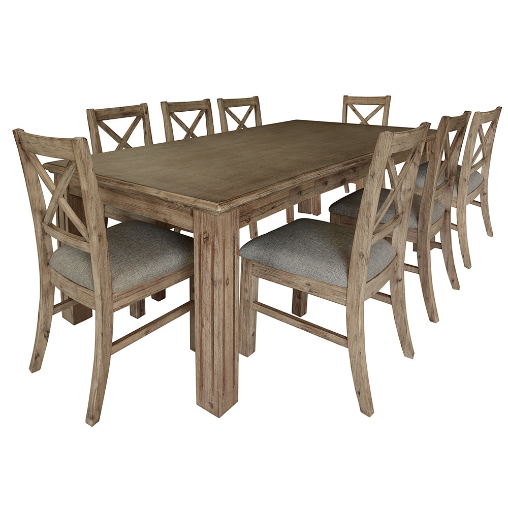 Elin Solid Timber 9 Piece Dining Suite