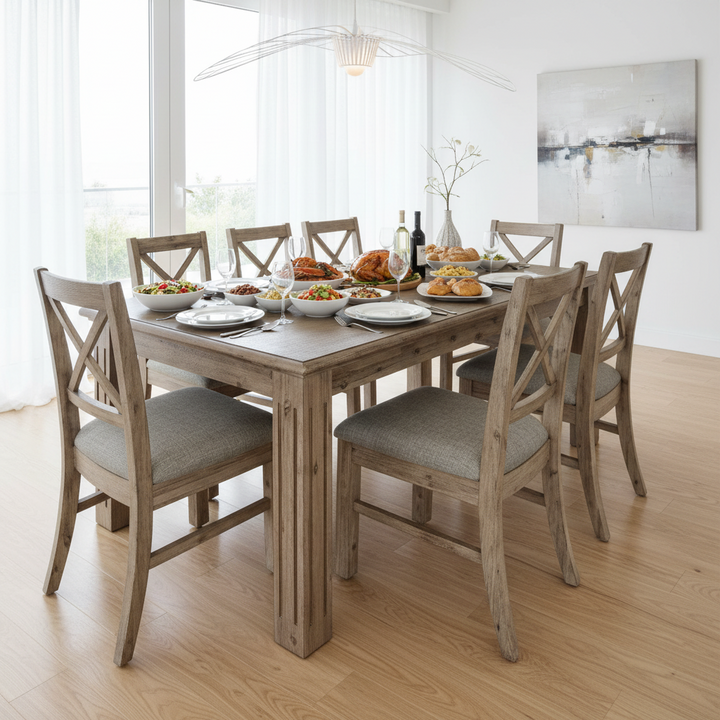 Elin Solid Timber 9 Piece Dining Suite