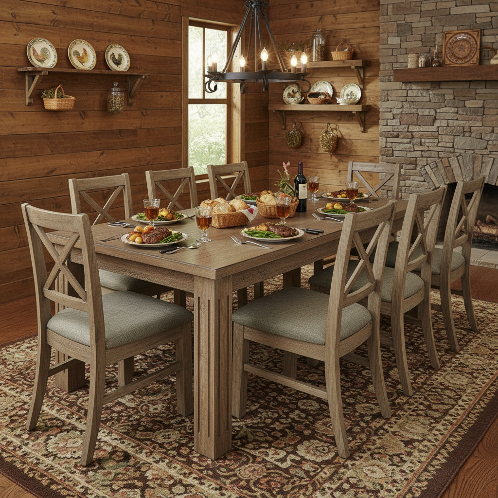 Elin Solid Timber 9 Piece Dining Suite