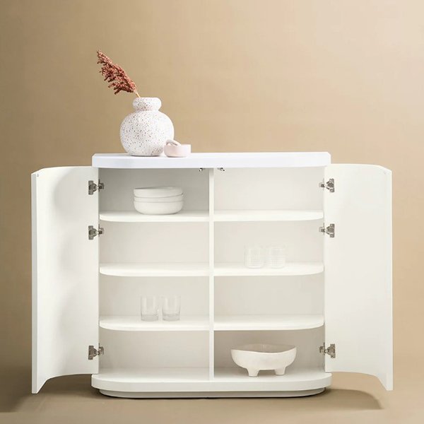 Elino 100cm Wooden Storage Cabinet - White