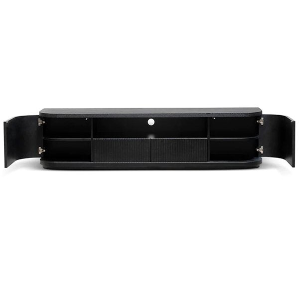 Elino 2m Veneer Top Entertainment TV Unit - Full Black