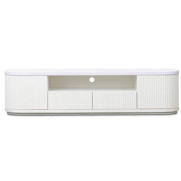 Elino 2m Veneer Top Entertainment TV Unit - Two-Tone White