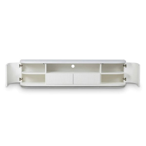 Elino 2m Veneer Top Entertainment TV Unit - Two-Tone White