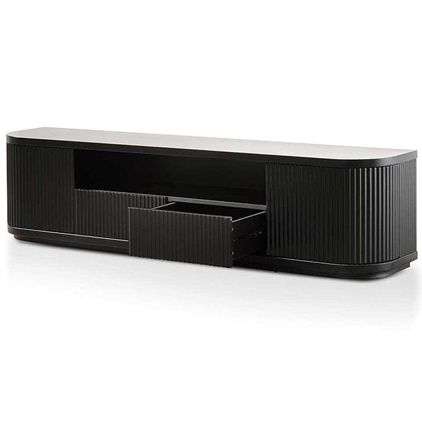 Elino 2m Veneer Top Entertainment TV Unit - Full Black