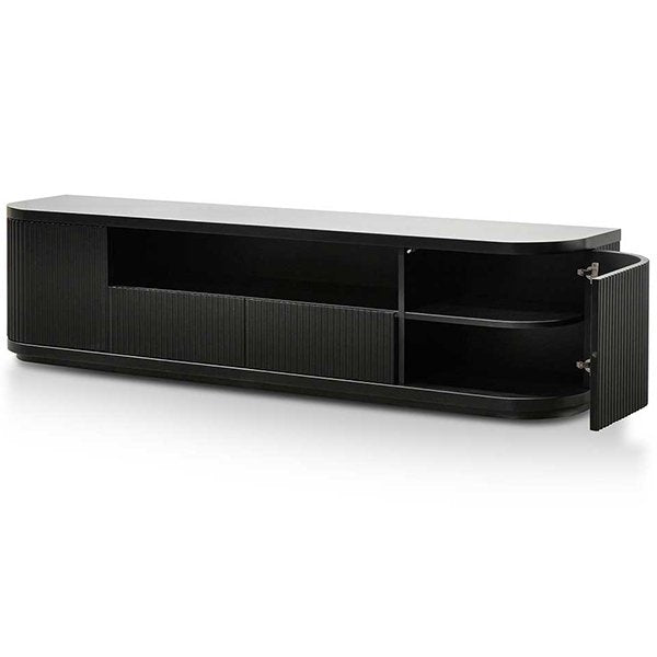 Elino 2m Veneer Top Entertainment TV Unit - Full Black