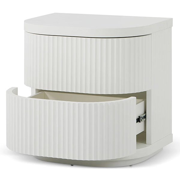 Elino Bedside Table - Full White