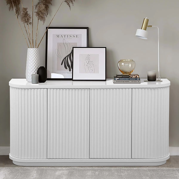 Elino 1.6m Veneer Top Buffet Unit-Full White