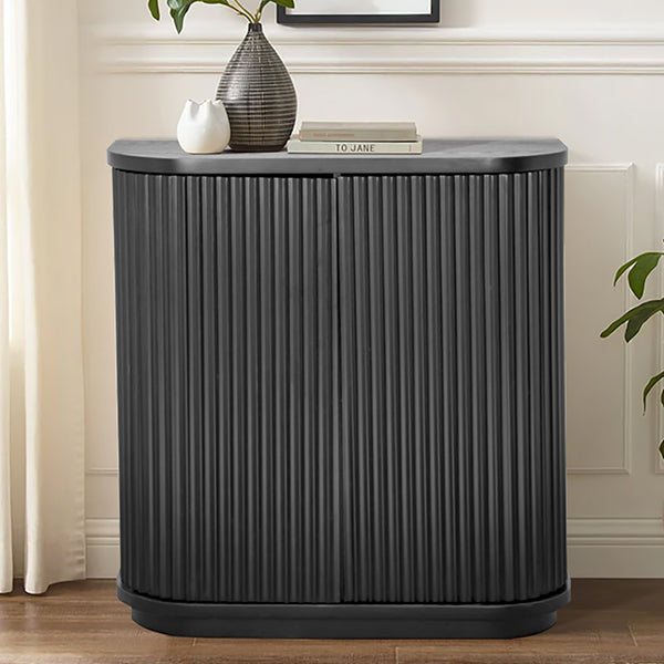 El Nino 100cm Wooden Storage Cabinet - Black