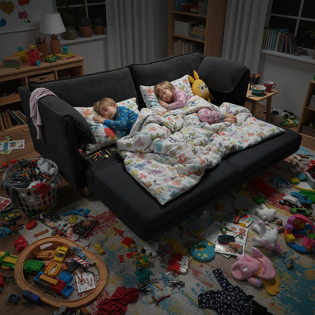 Elken 3 Seater Double Velvet Sofa Bed - Black