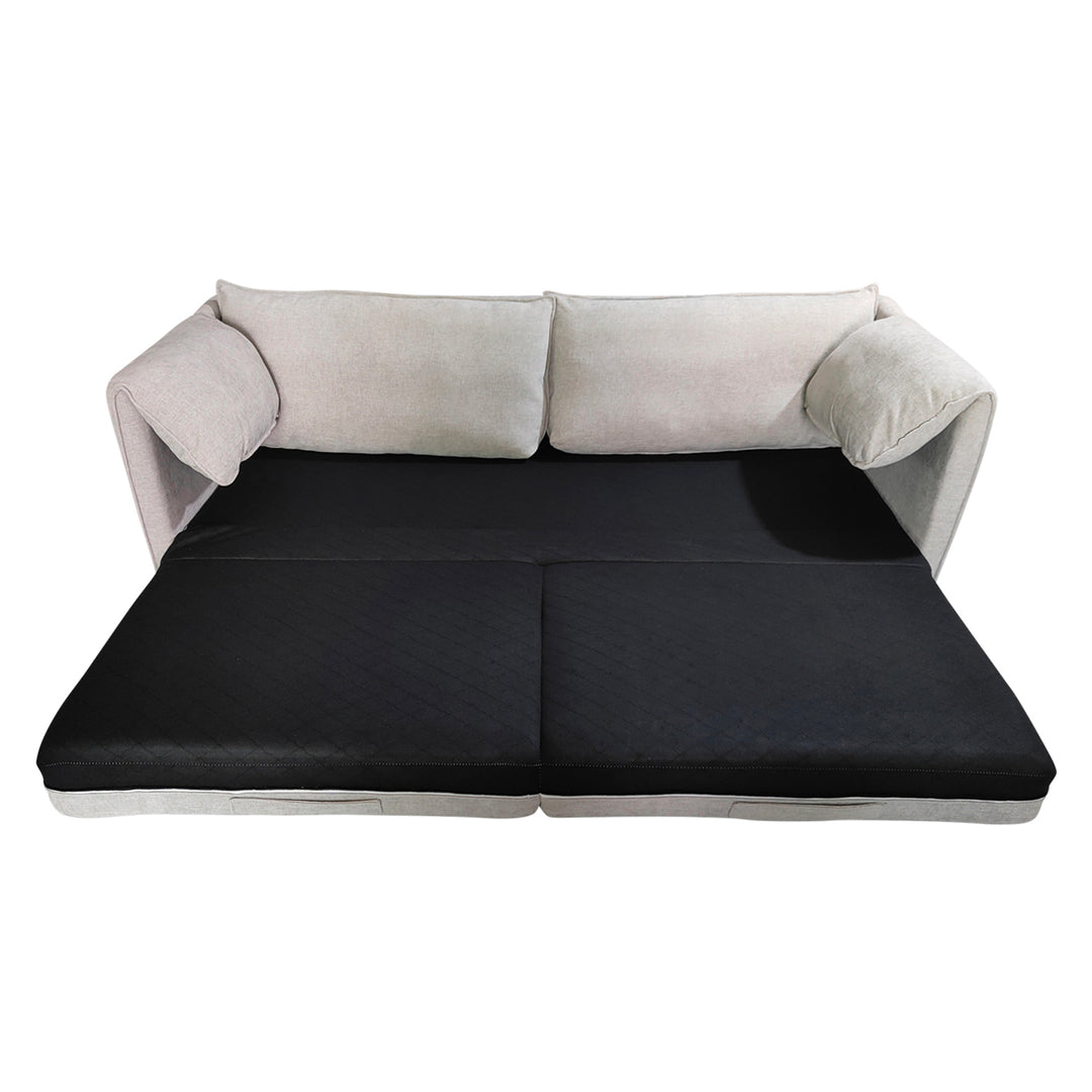 Elken 3 Seater Double Velvet Sofa Bed - Grey