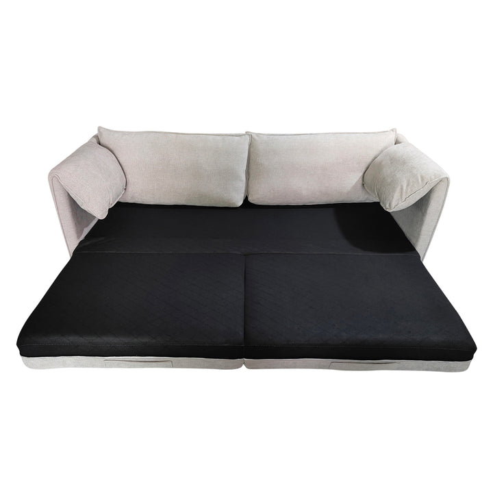 Elken 3 Seater Double Velvet Sofa Bed - Grey