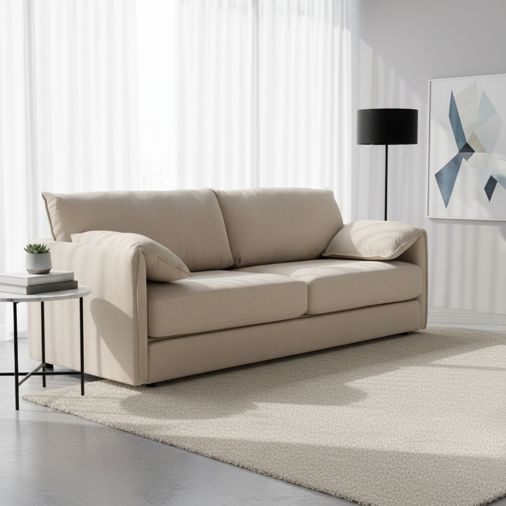 Elken 3 Seater Double Velvet Sofa Bed - Grey