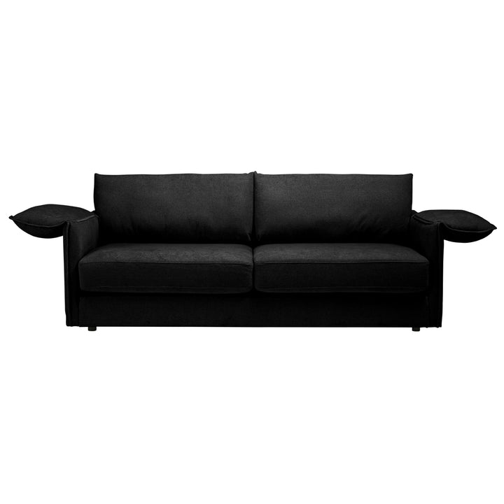 Elken 3 Seater Double Velvet Sofa Bed - Black
