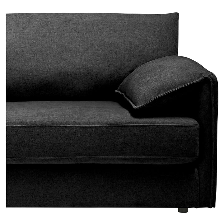 Elken 3 Seater Double Velvet Sofa Bed - Black