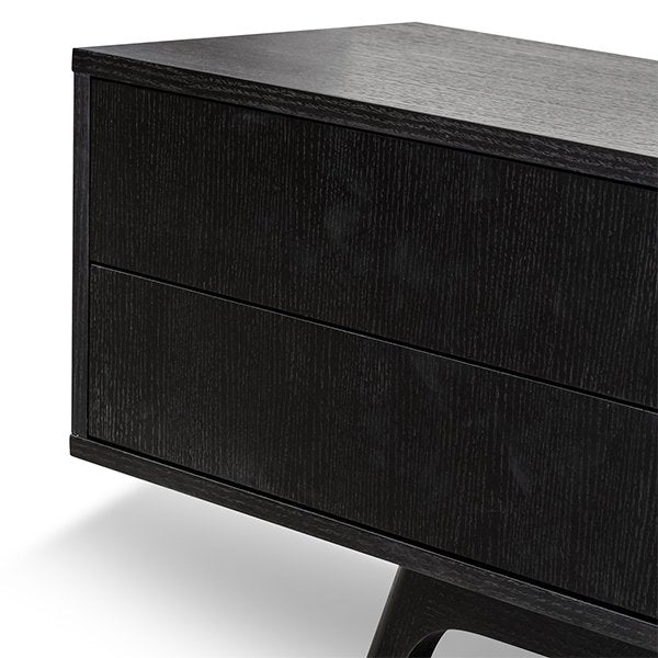 Ella 2.1m Wooden TV Entertainment Unit - Full Black