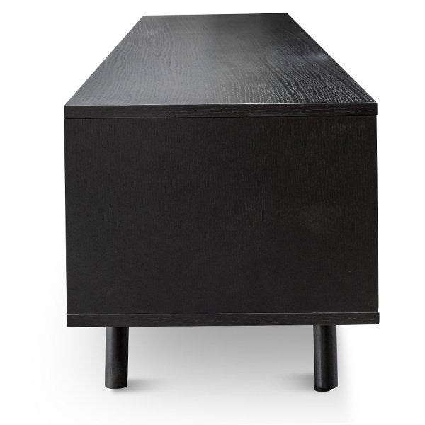 Ella 2.1m Wooden TV Entertainment Unit - Full Black