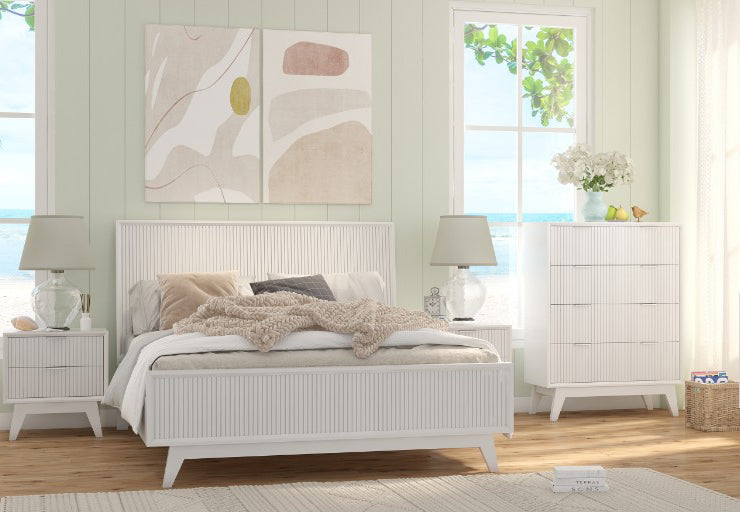 Tallong Solid Timber King Bed - White