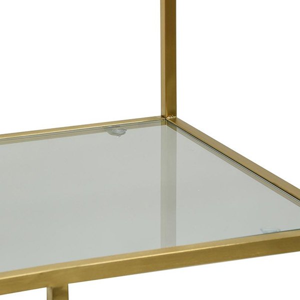 Elle 1.2m Glass Shelving Unit - Gold Frame