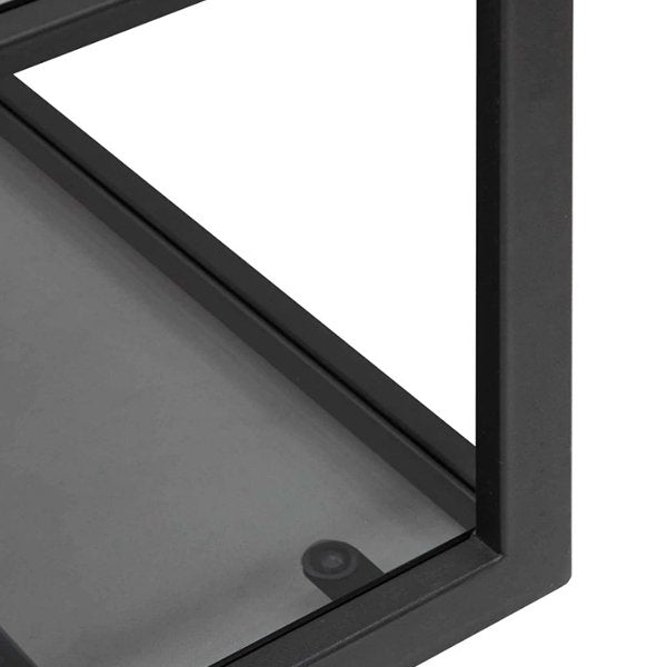 Elle 1.2m Grey Glass Shelving Unit - Black Frame