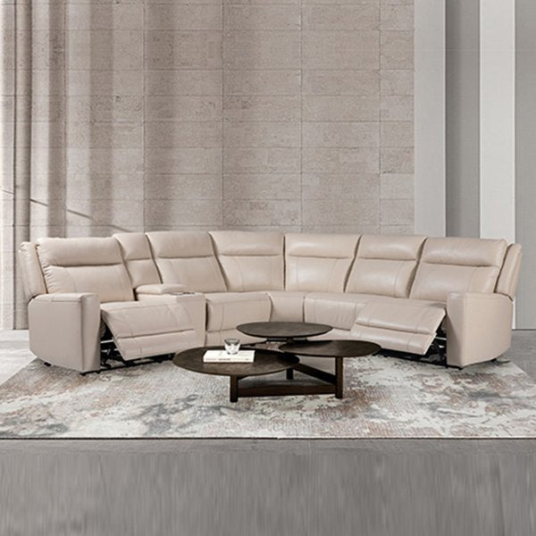 Esmer 5 Seater Cowhide Leather Recliner Sofa