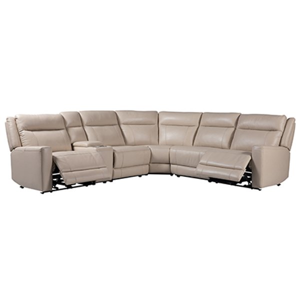 Esmer 5 Seater Cowhide Leather Recliner Sofa