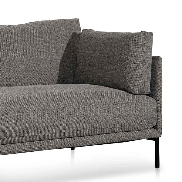 Emilis 4 Seater Left Chaise Fabric Sofa - Graphite Grey