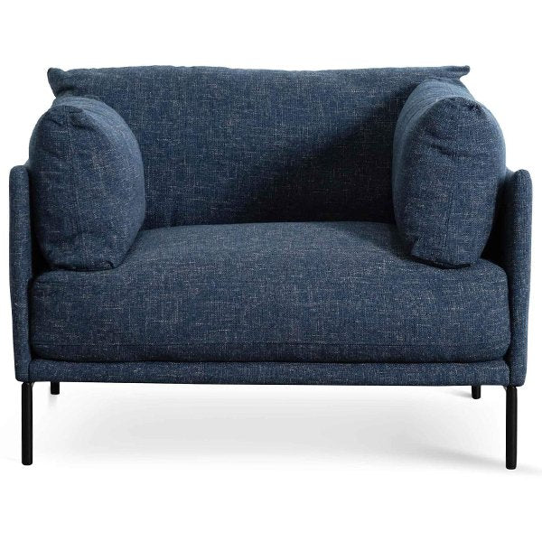 Emilis Fabric Armchair - Dark Blue