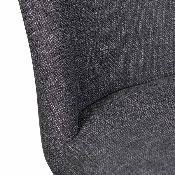 Emmitt Fabric Dining Chair - Dark Grey in Black Legs